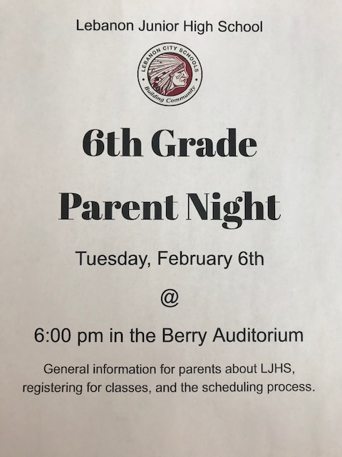 6th grade parent meeting flyer